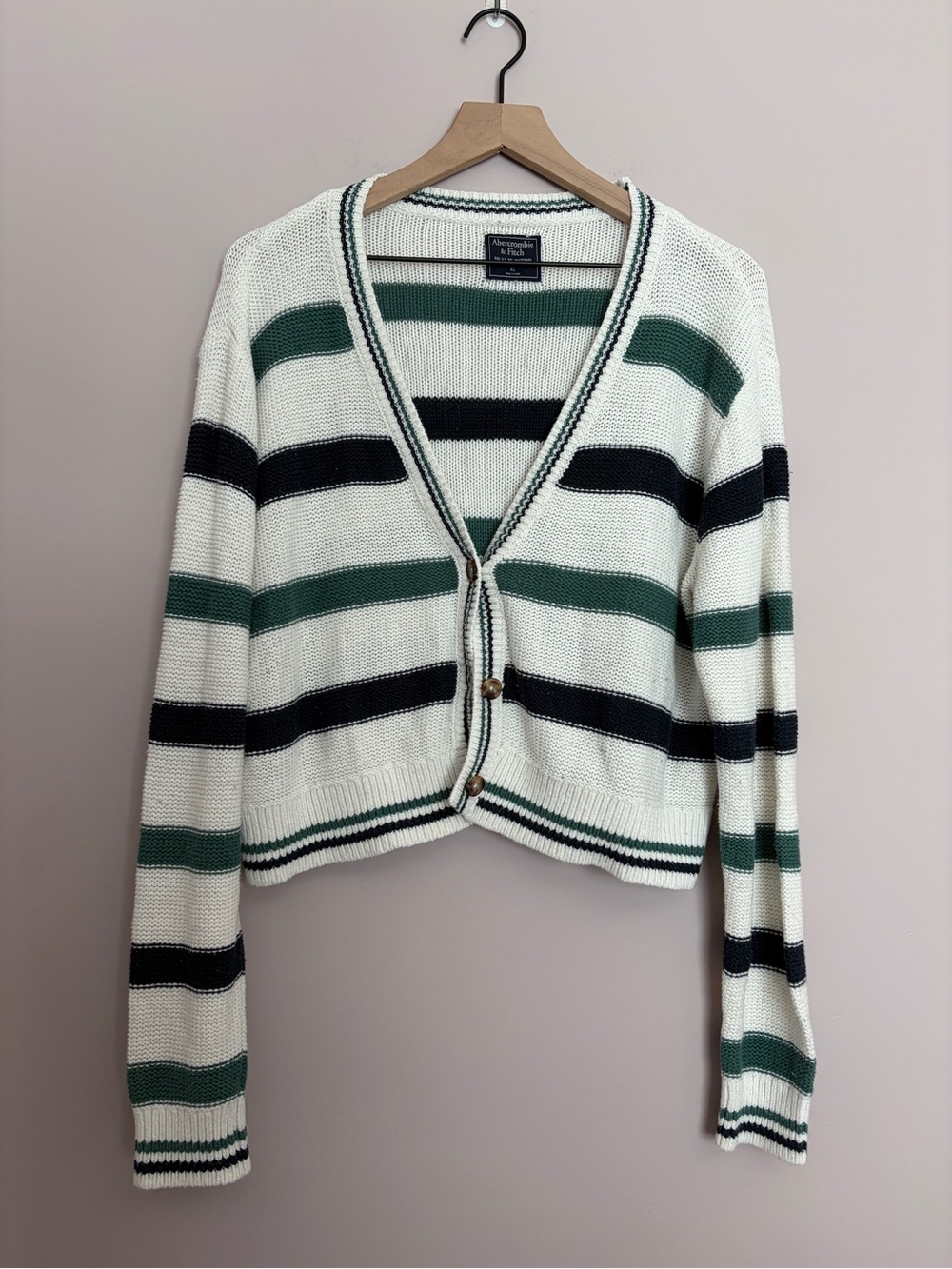 Abercrombie & Fitch Striped Knit Cardigan XL